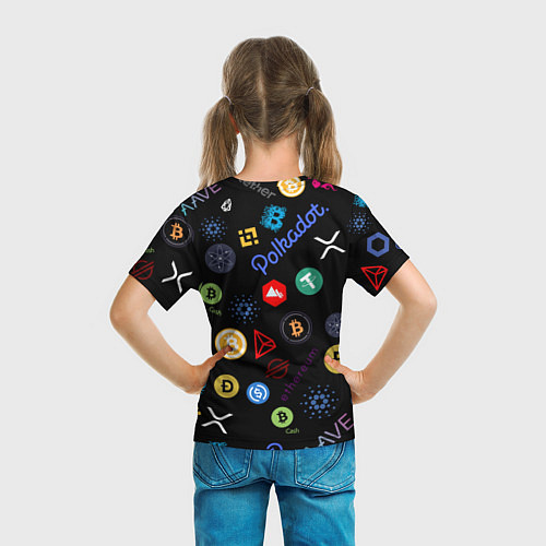 Детская футболка BITCOIN PATTERN БИТКОИН Z / 3D-принт – фото 6