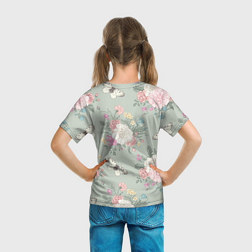 Детская футболка Бабочки в цветах / 3D-принт – фото 6