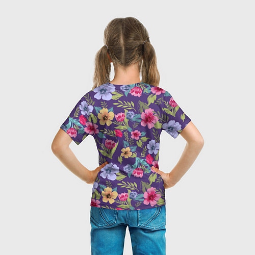 Детская футболка Весенний букет из цветов / 3D-принт – фото 6