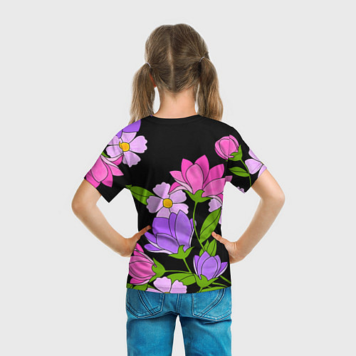 Детская футболка Ночные цветы / 3D-принт – фото 6