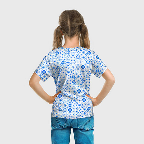 Детская футболка Орнамент снежинки / 3D-принт – фото 6