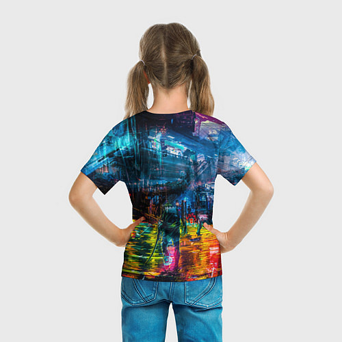 Детская футболка Сyberpunk City / 3D-принт – фото 6
