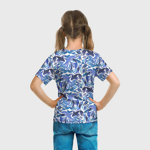 Детская футболка Рыбы-птицы Узоры / 3D-принт – фото 6