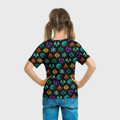Детская футболка GENSHIN IMPACT ЭМБЛЕМЫ / 3D-принт – фото 6