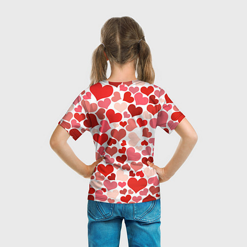 Детская футболка Множество сердец / 3D-принт – фото 6