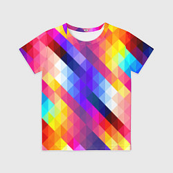Футболка детская Пиксельная радуга, цвет: 3D-принт