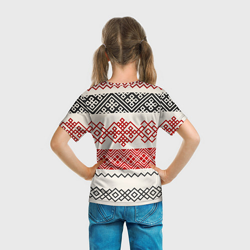 Детская футболка Славянский узор красно-черный / 3D-принт – фото 6