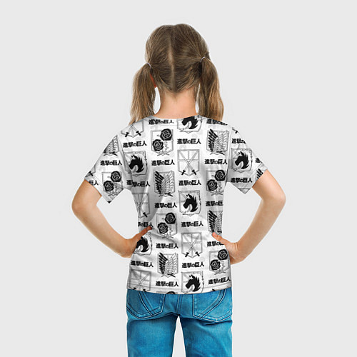 Детская футболка АТАКА ТИТАНОВ ОРГАНИЗАЦИИ УЗОР / 3D-принт – фото 6