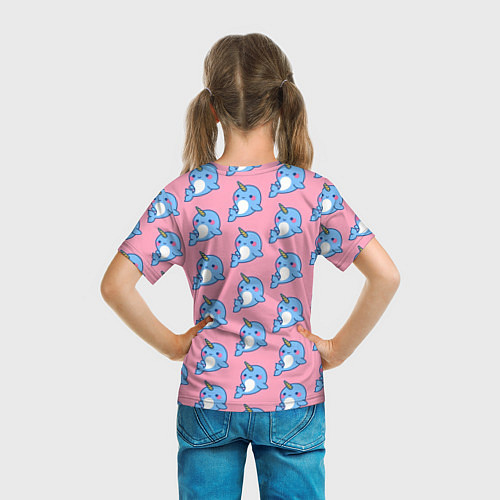 Детская футболка Дельфинчики Единорожки / 3D-принт – фото 6