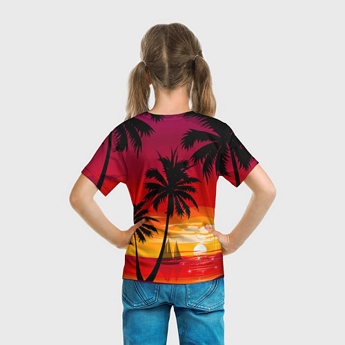 Детская футболка Гавайский закат / 3D-принт – фото 6