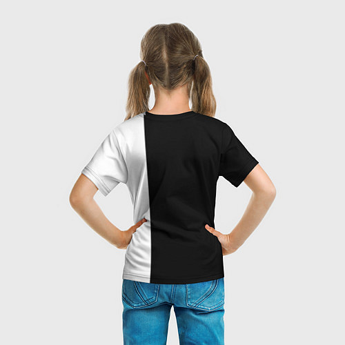 Детская футболка Черно белый силуэт Танджиро / 3D-принт – фото 6