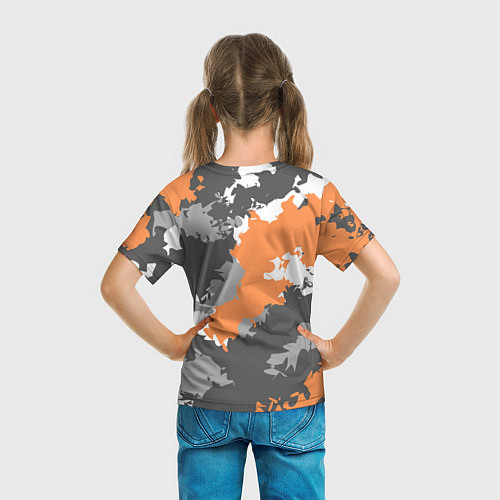 Детская футболка Камуфляж огненный / 3D-принт – фото 6