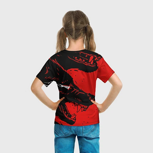 Детская футболка Красный волк 3D / 3D-принт – фото 6