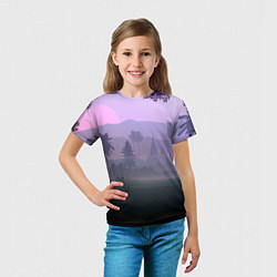 Футболка детская Forest at sunset, цвет: 3D-принт — фото 2
