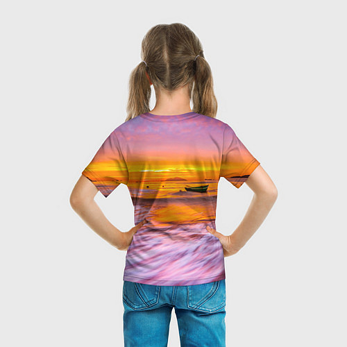 Детская футболка Закат на пляже / 3D-принт – фото 6