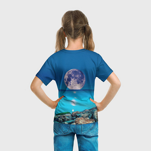 Детская футболка Лунный пляж / 3D-принт – фото 6