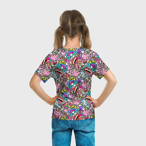 Детская футболка Сумасшедший стикербомб / 3D-принт – фото 6