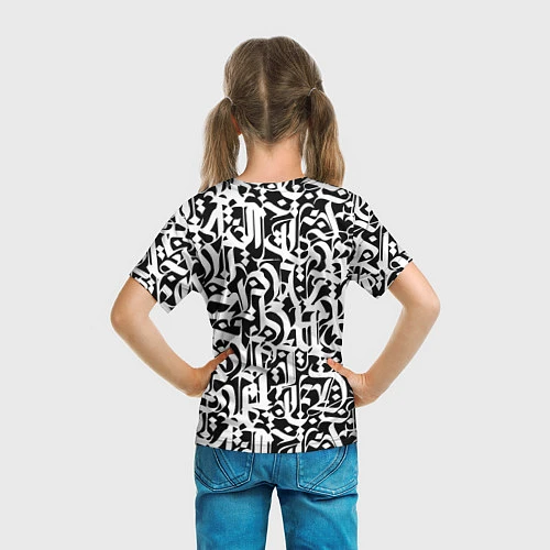 Детская футболка КАЛЛИГРАФИЯ CALLIGRAPHY / 3D-принт – фото 6