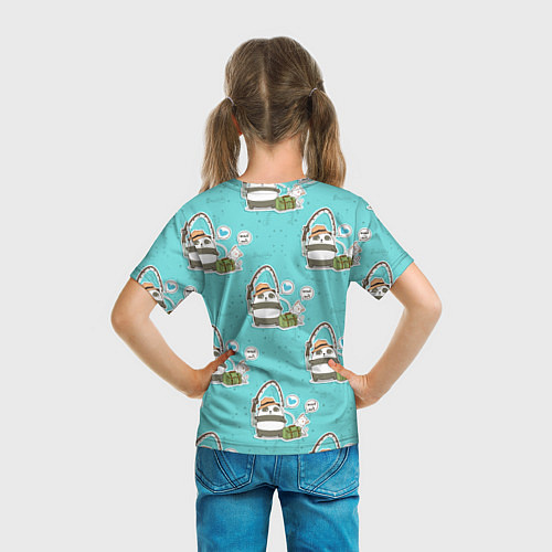 Детская футболка Панда на рыбалке / 3D-принт – фото 6