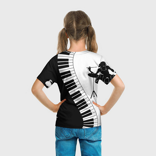 Детская футболка Черно Белое пианино / 3D-принт – фото 6