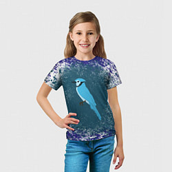 Футболка детская Голубая сойка, цвет: 3D-принт — фото 2