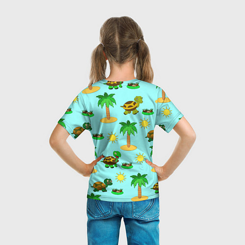 Детская футболка Черепашки и пальмы / 3D-принт – фото 6