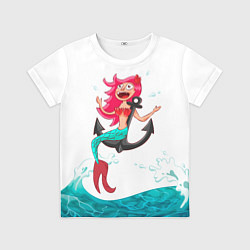 Футболка детская Русалка на якоре, цвет: 3D-принт