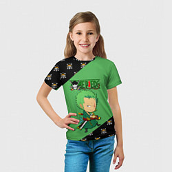 Футболка детская Ророноа Зоро One Piece Большой куш, цвет: 3D-принт — фото 2