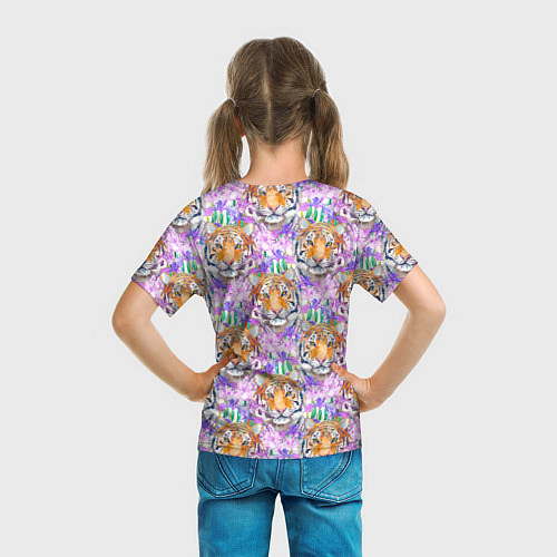 Детская футболка Тигр в цветах / 3D-принт – фото 6