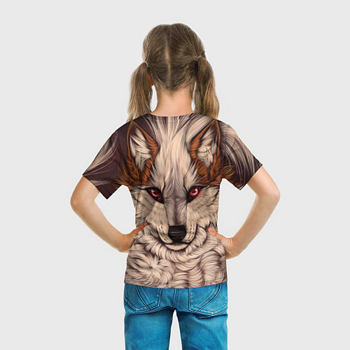 Детская футболка Красивая Волчица / 3D-принт – фото 6