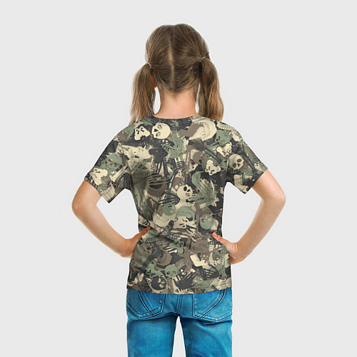 Детская футболка Камуфляж с костями / 3D-принт – фото 6