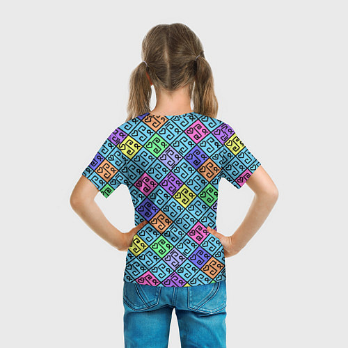 Детская футболка Неоновый яркий абстрактный узо / 3D-принт – фото 6