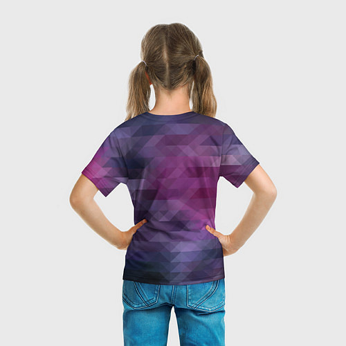 Детская футболка Фиолетово-бордовый узор / 3D-принт – фото 6