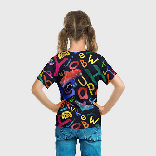 Детская футболка Буквы английского алфавита / 3D-принт – фото 6
