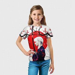 Футболка детская НАД ВЕТВЯМИ САКУРЫ, цвет: 3D-принт — фото 2