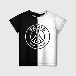 Футболка детская ФК ПСЖ PSG BLACK & WHITE, цвет: 3D-принт