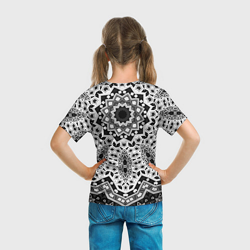 Детская футболка Черно-белый орнамент / 3D-принт – фото 6