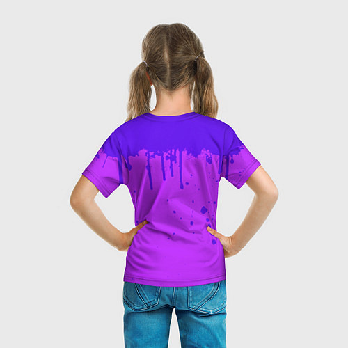 Детская футболка ROBLOX ФИОЛЕТОВЫЕ ПОДТЕКИ / 3D-принт – фото 6