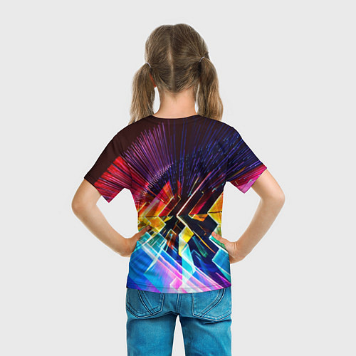 Детская футболка Цифровая радуга / 3D-принт – фото 6
