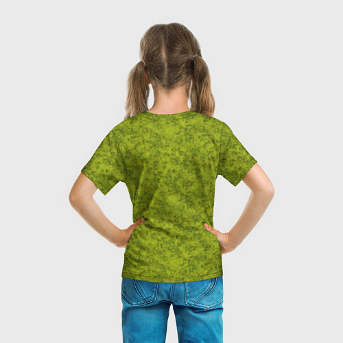 Детская футболка Зеленый мраморный узор / 3D-принт – фото 6