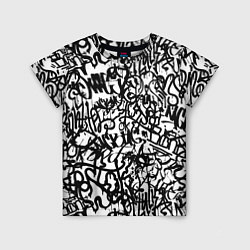 Футболка детская Graffiti black on white, цвет: 3D-принт