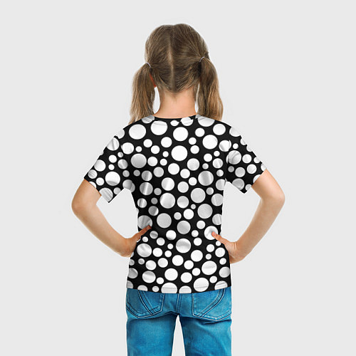 Детская футболка Черно-белый горох / 3D-принт – фото 6