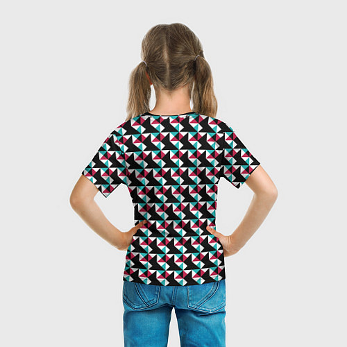 Детская футболка Красно-черный абстрактный узор / 3D-принт – фото 6