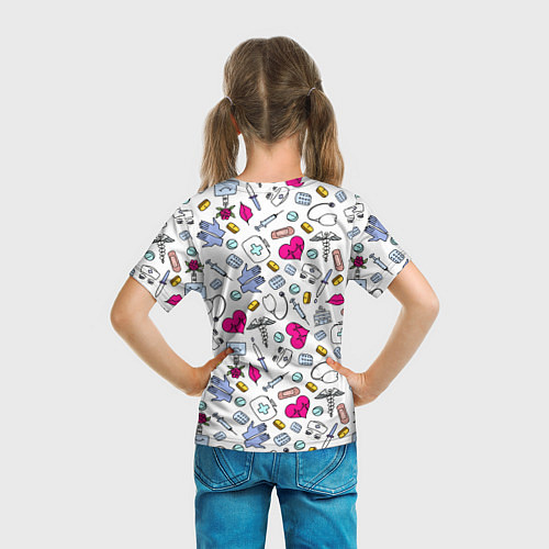 Детская футболка Медицинский паттерн / 3D-принт – фото 6