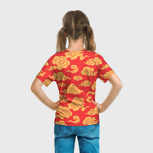 Детская футболка Западный узор облаков / 3D-принт – фото 6
