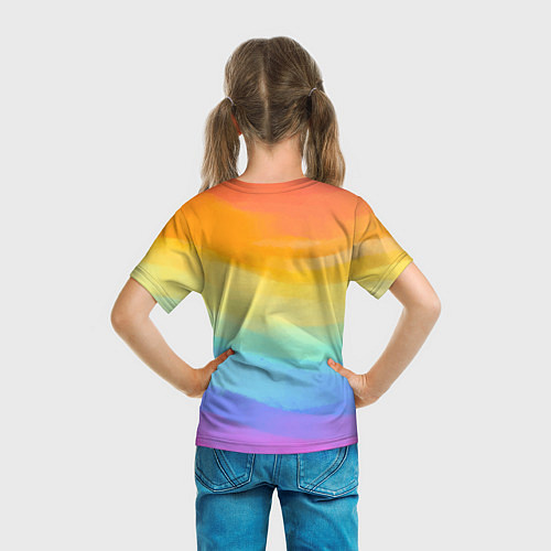 Детская футболка РАДУЖНЫЕ ВОЛНЫ RAINBOW WAVES Z / 3D-принт – фото 6