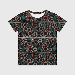 Футболка детская Зимний рождественский узор, цвет: 3D-принт