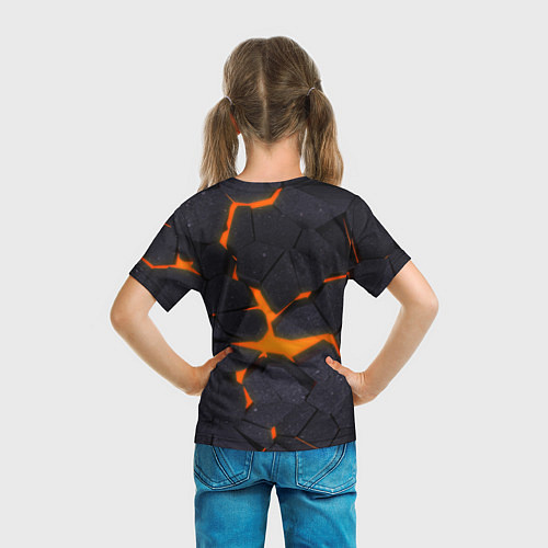 Детская футболка ТРЕЩИНЫ ЗЕМЛИ 3D CRACKS НЕОН / 3D-принт – фото 6