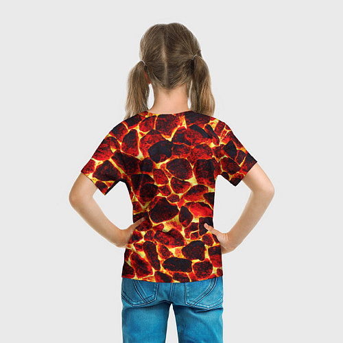 Детская футболка КАМНИ В МАГМЕ ROCKS IN MAGMA / 3D-принт – фото 6