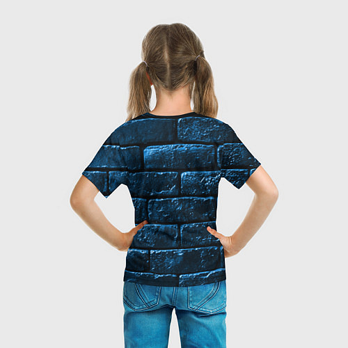 Детская футболка Неоновая, кирпичная стена / 3D-принт – фото 6